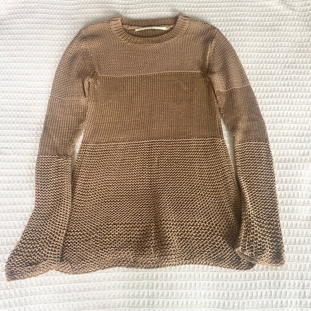 Twelfth Street by Cynthia Vincent brown mercerized cotton sweater size Medium